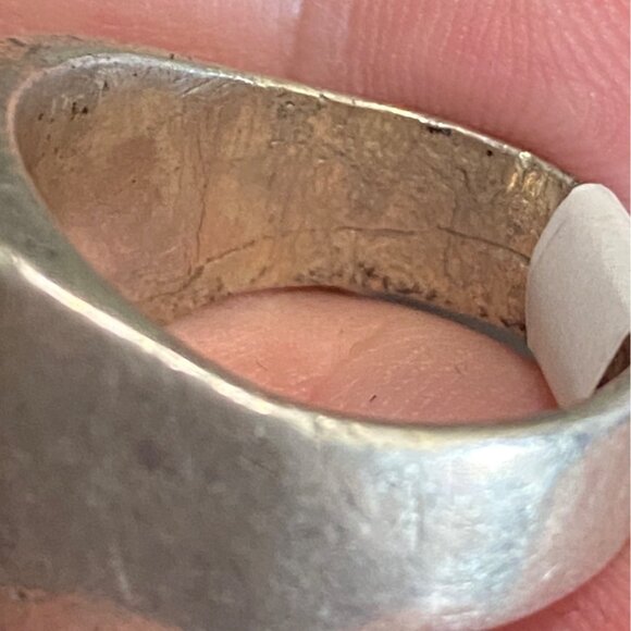 Ring Size 8.5 Turquoise Inlay Sterling Silver 925 Women Semi-Precious Stone - Picture 7 of 9